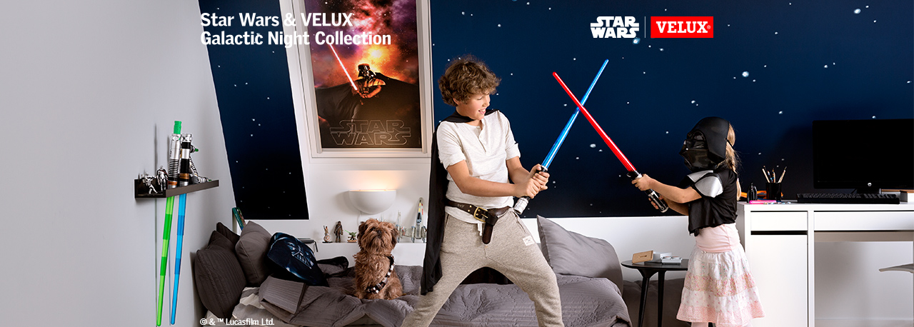 DORMITORIO CON CORTINA STAR WARS